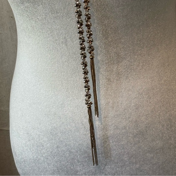 Vintage Natasha Gold-tone and Rhinestone Necklace - Picture 3 of 11